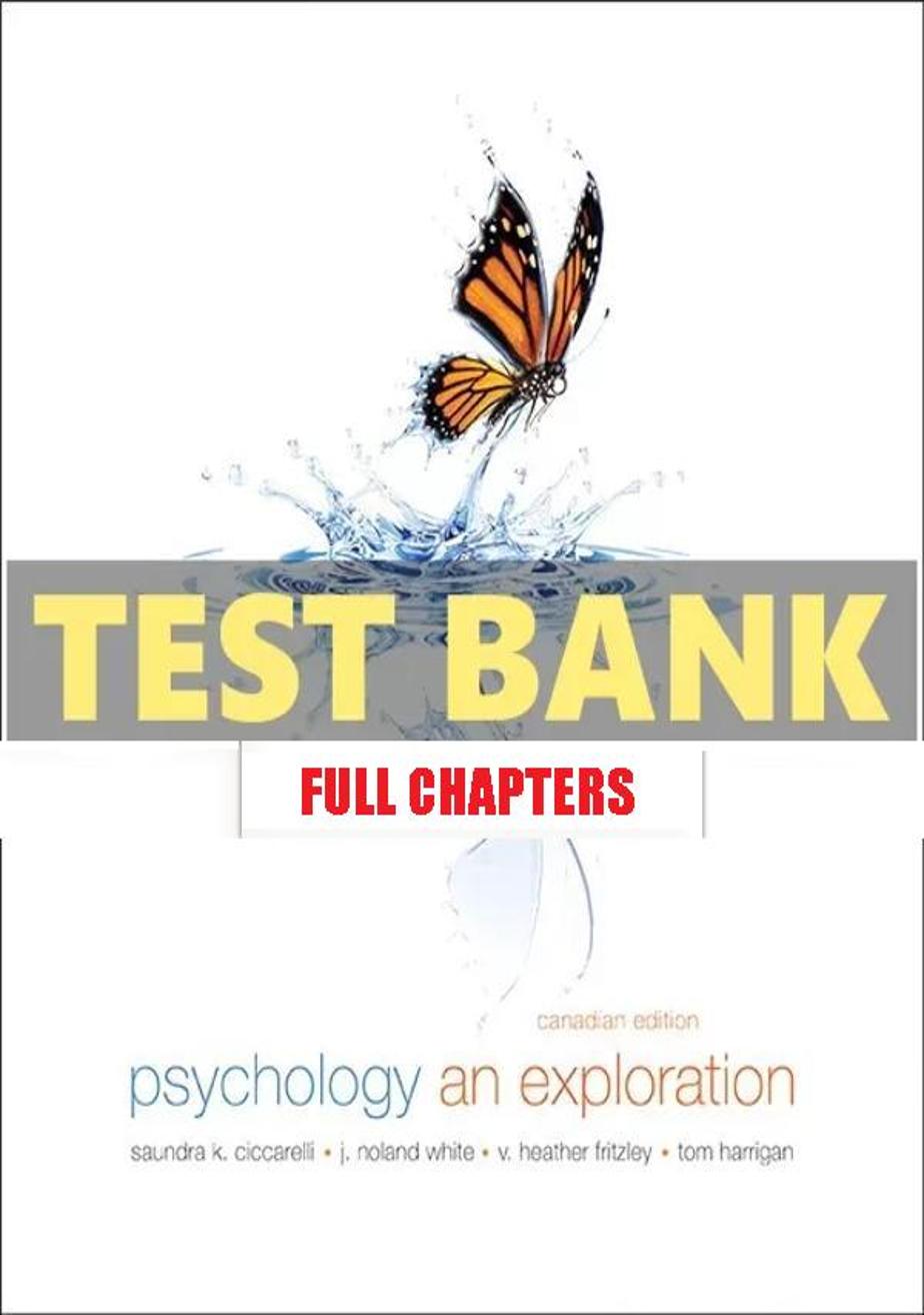 Test Bank for Psychology An Exploration 1st Edition Ciccarelli