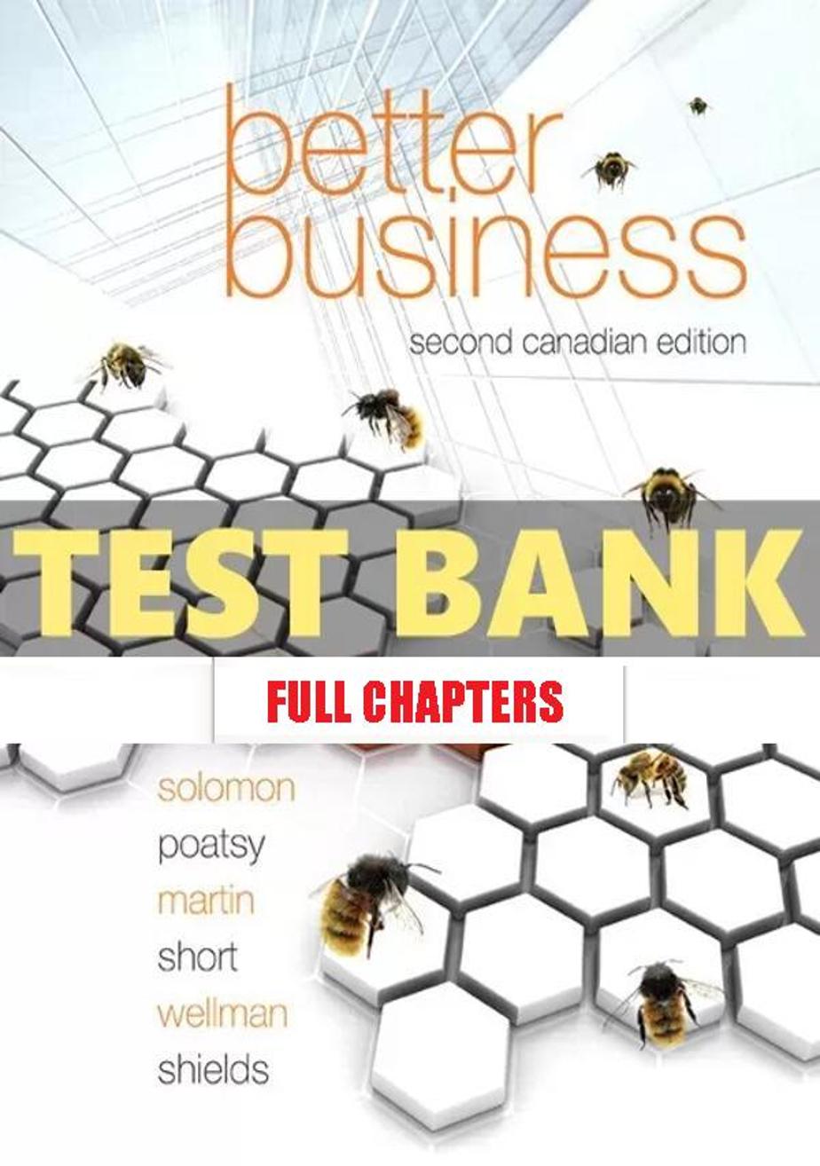 Test Bank for Better Business 2nd Edition Solomon