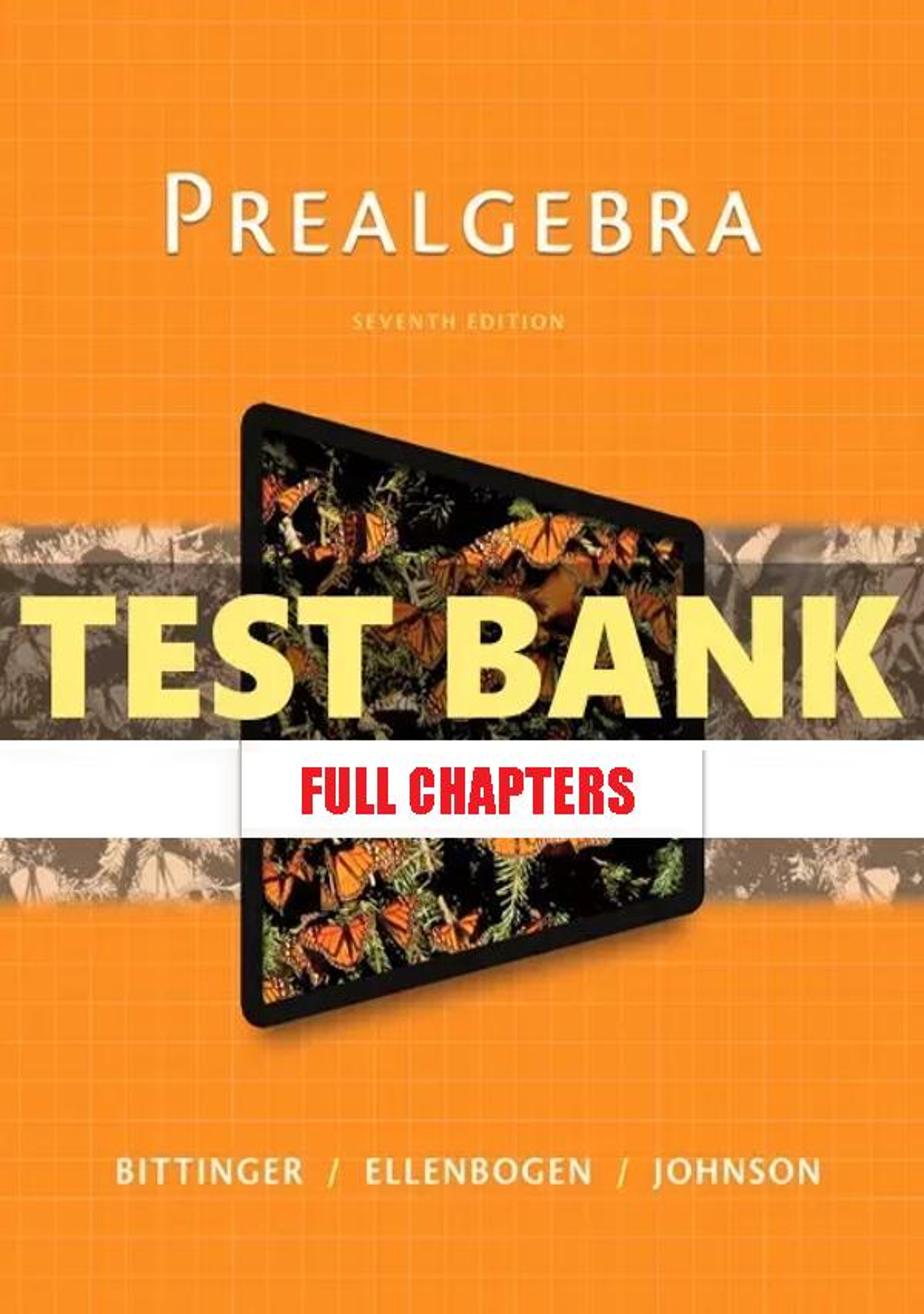 Test Bank for Prealgebra 7th Edition Bittinger