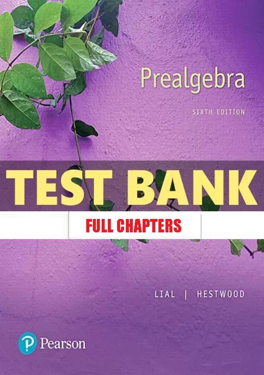 Test Bank for Prealgebra 6th Edition Lial