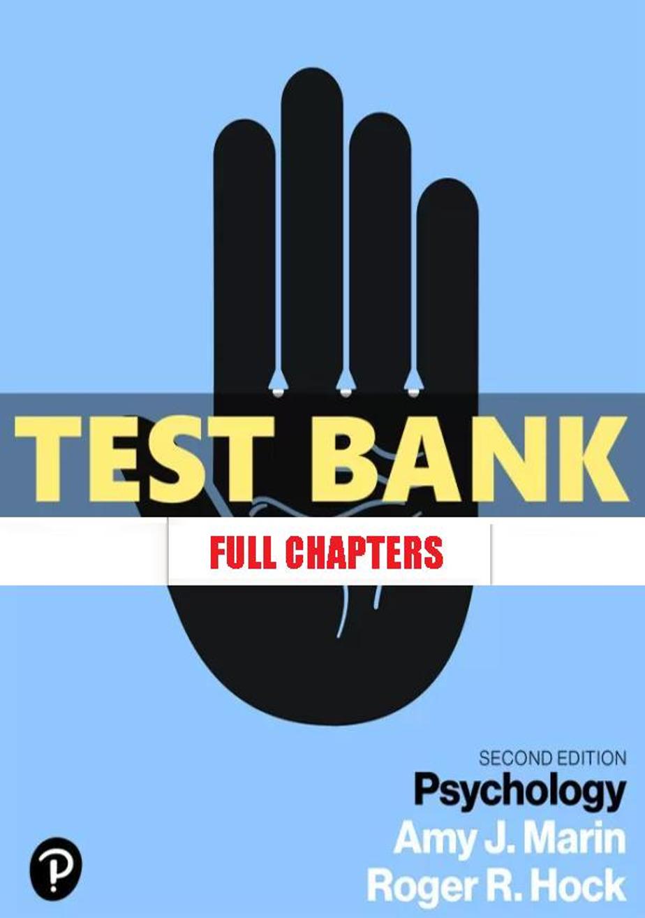 Test Bank for Psychology 2nd Edition Marin