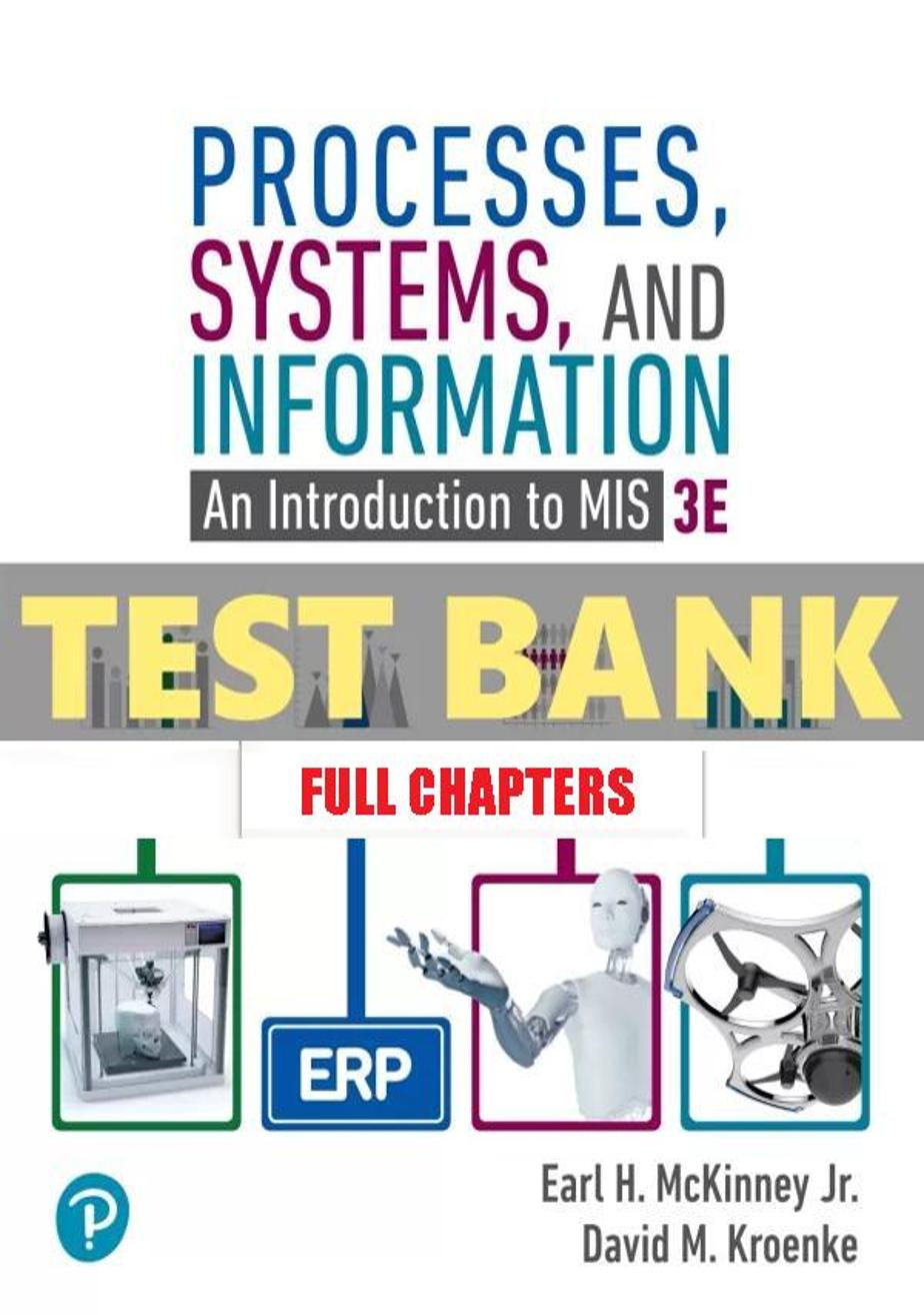 Test Bank for Processes Systems and Information 3rd Edition McKinney