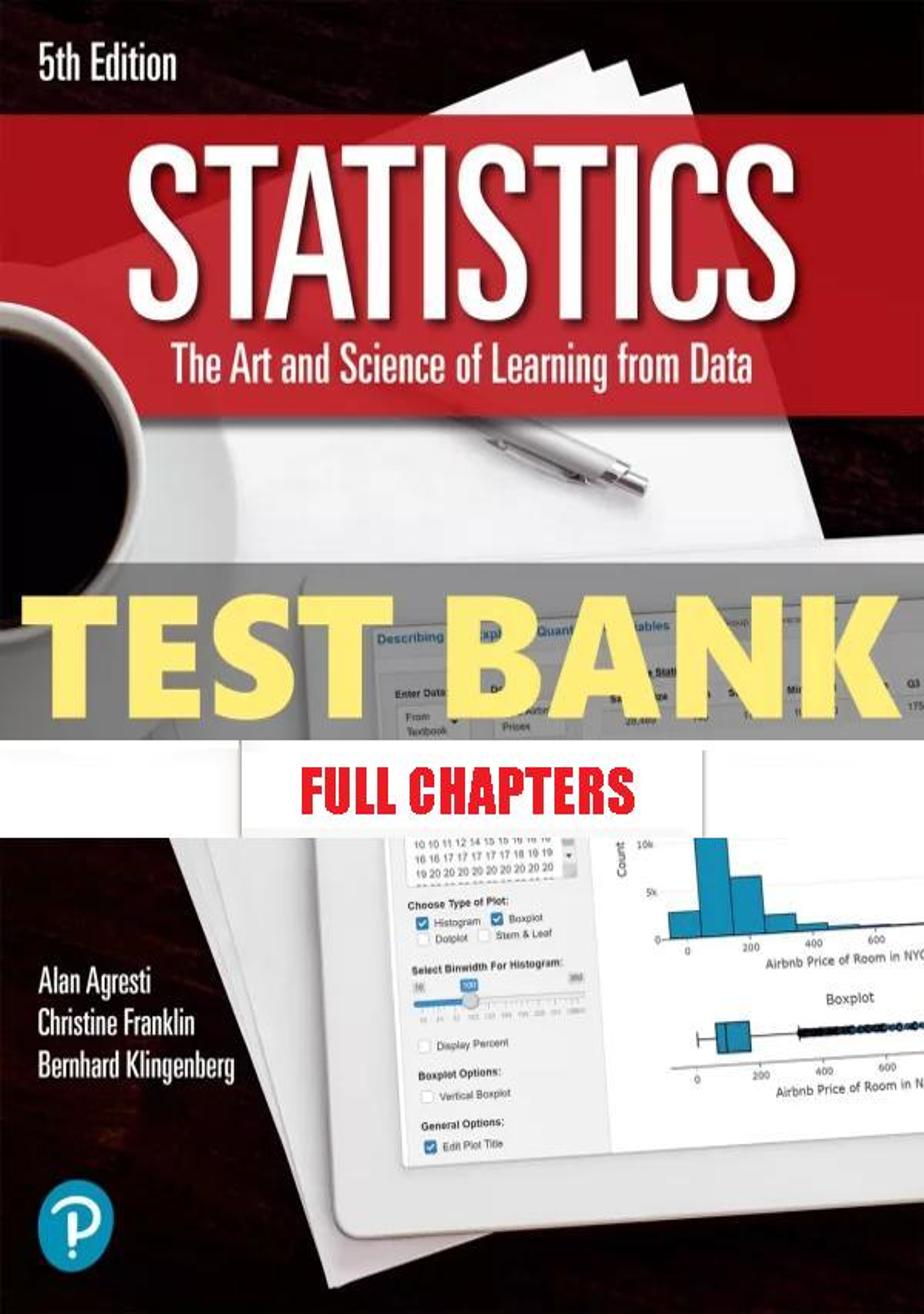 Test Bank for Statistics 5th Edition Agresti