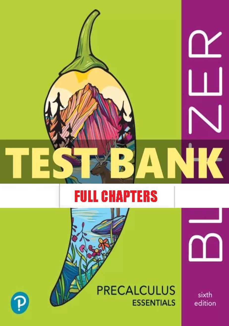 Test Bank for Precalculus Essentials 6th Edition Blitzer