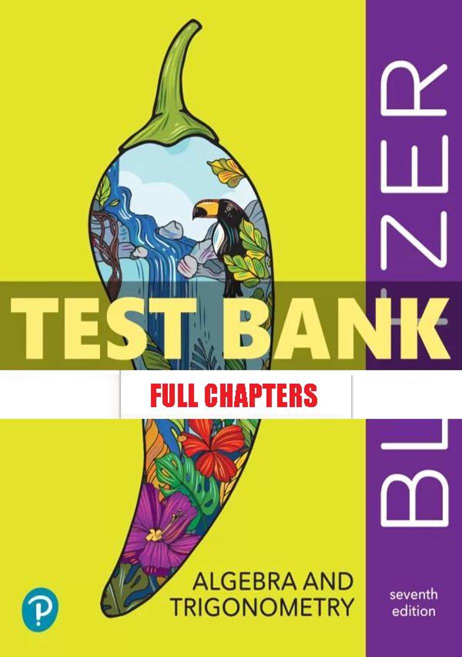 Test Bank for Algebra and Trigonometry 7th Edition Blitzer