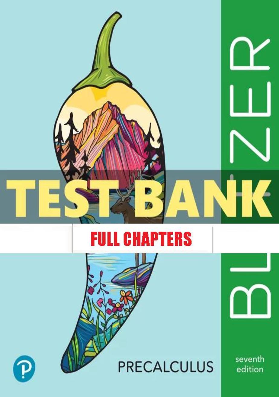 Test Bank for Precalculus 7th Edition Blitzer