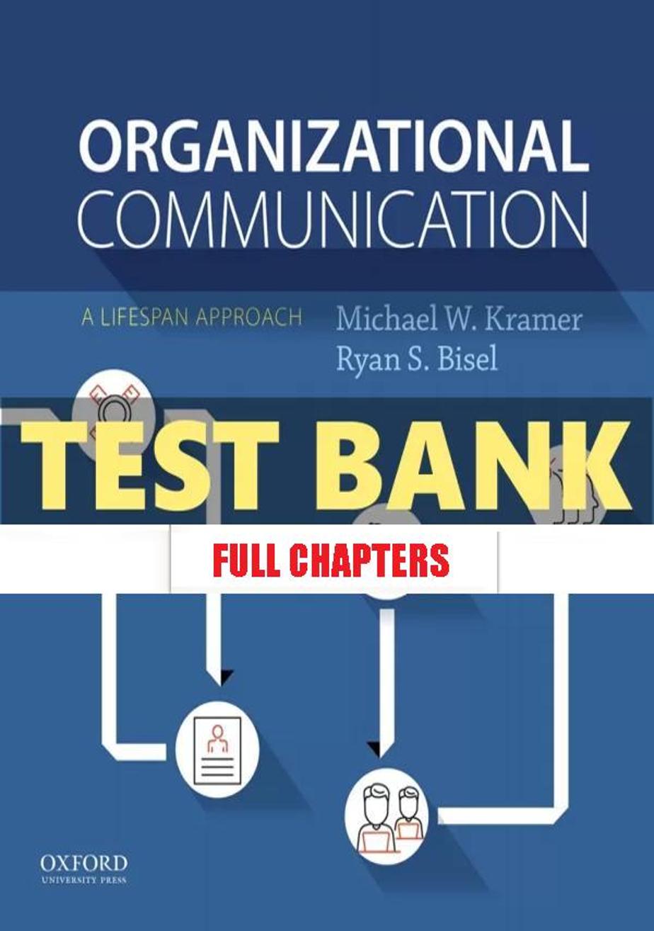 Test Bank for Organizational Communication 1st Edition Kramer