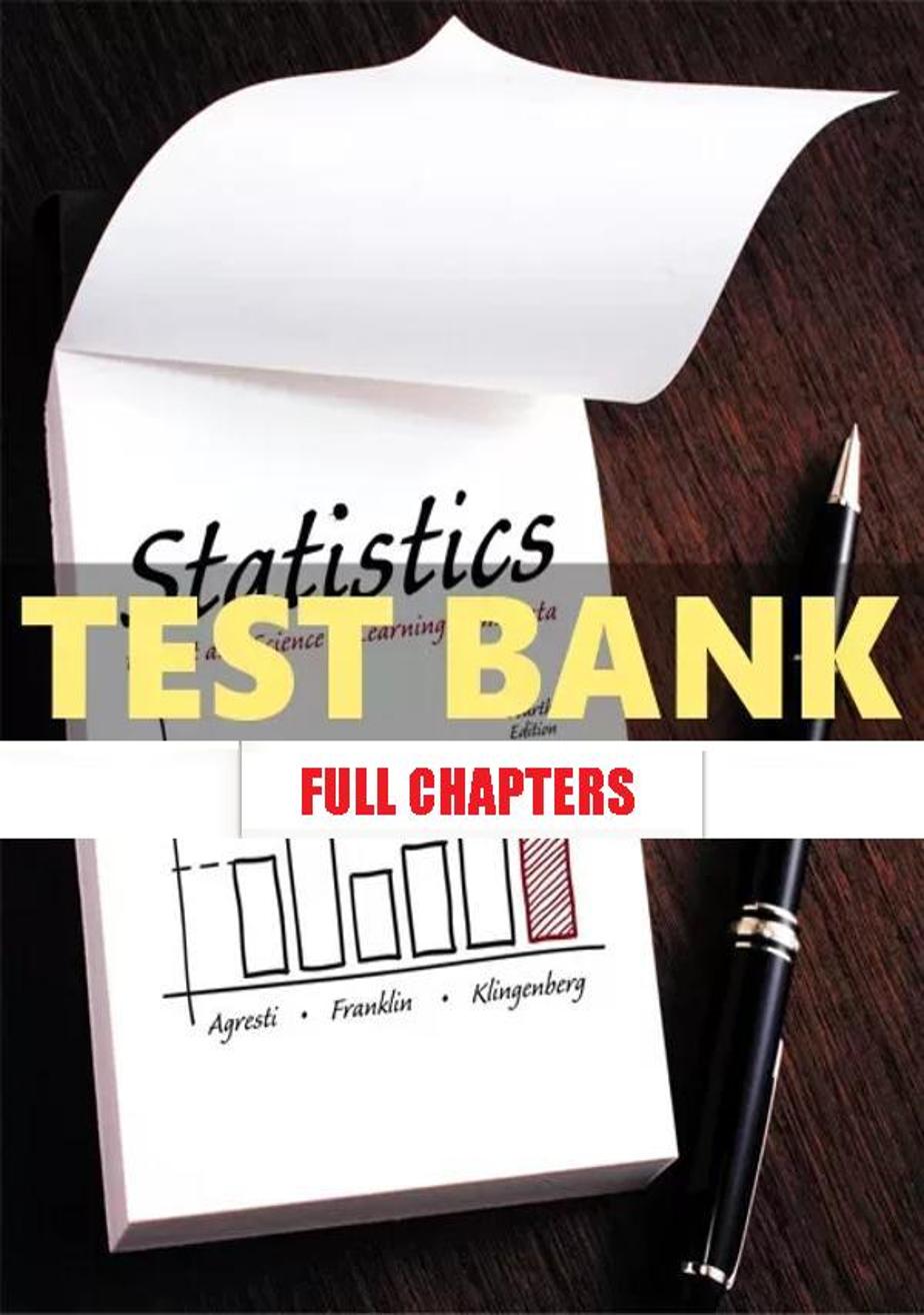 Test Bank for Statistics 4th Edition Agresti