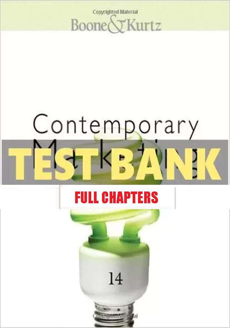 Test Bank for Principles of Contemporary Marketing 14th Edition Kurtz