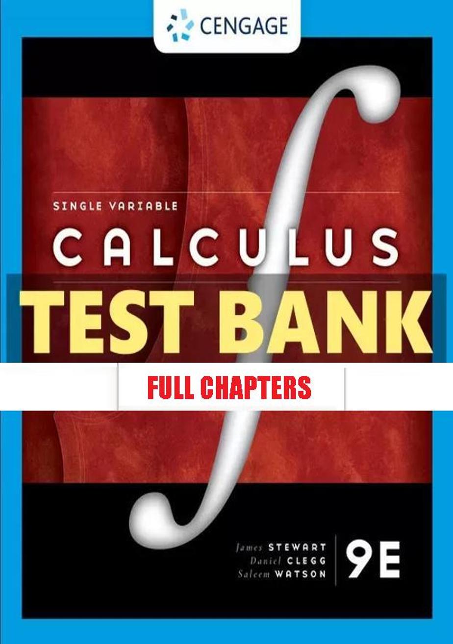 Test Bank for Single Variable Calculus 9th Edition Stewart