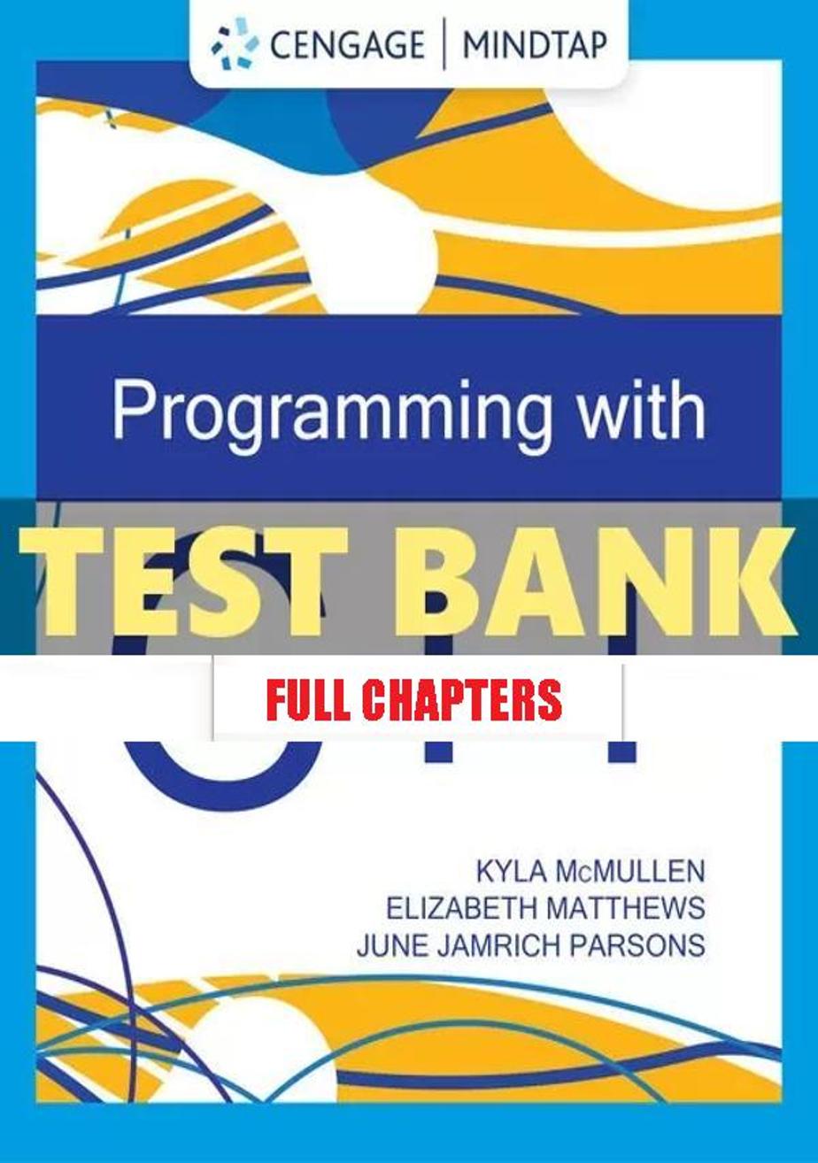 Test Bank for Programming with C++ 1st Edition Mcmullen