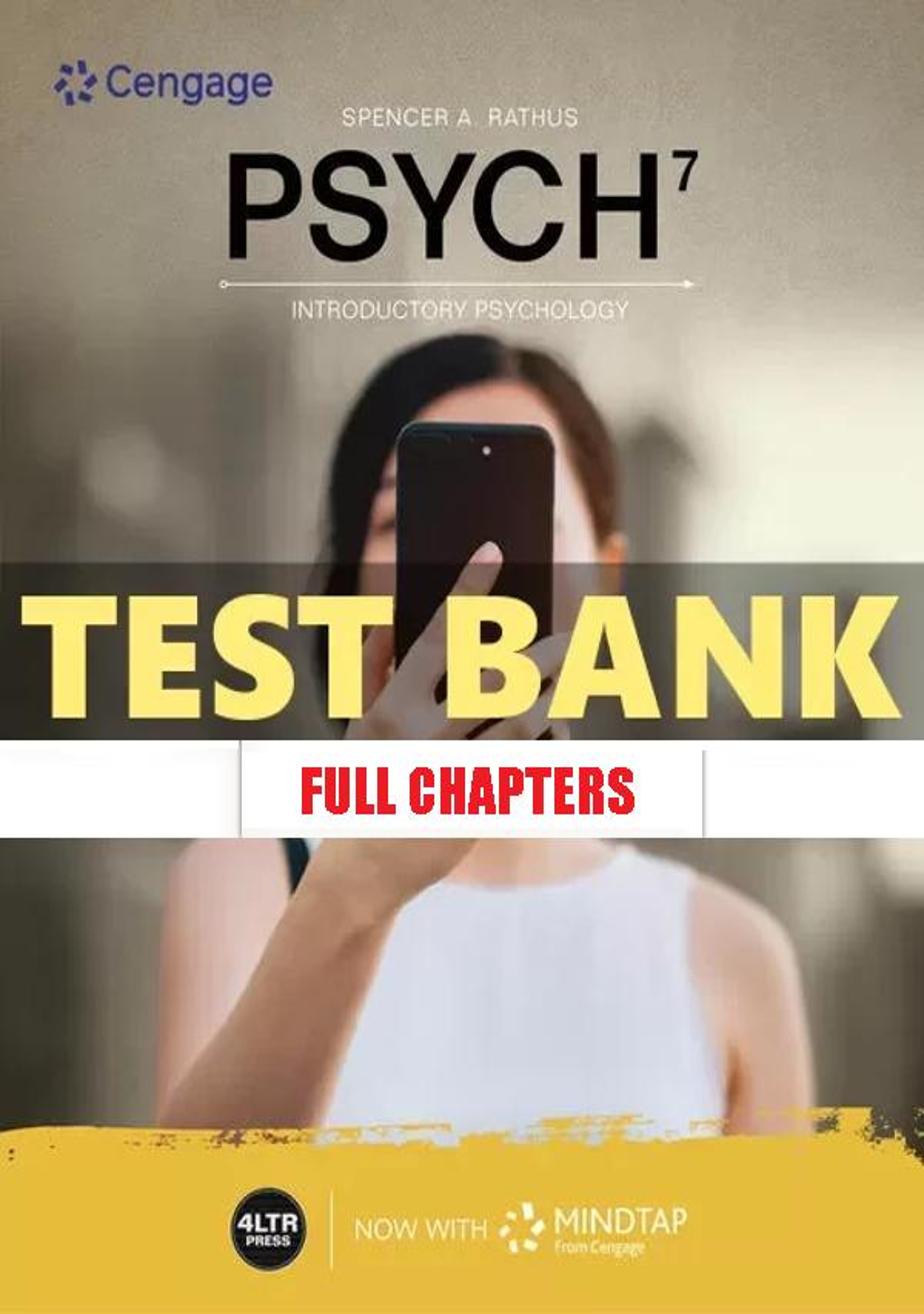 Test Bank for PSYCH 7 7th Edition Rathus