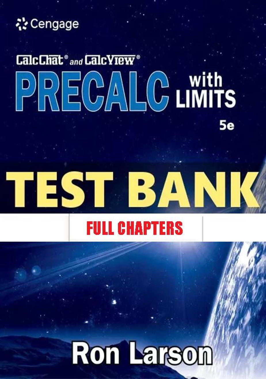 Test Bank for Precalculus with Limits 5th Edition Larson