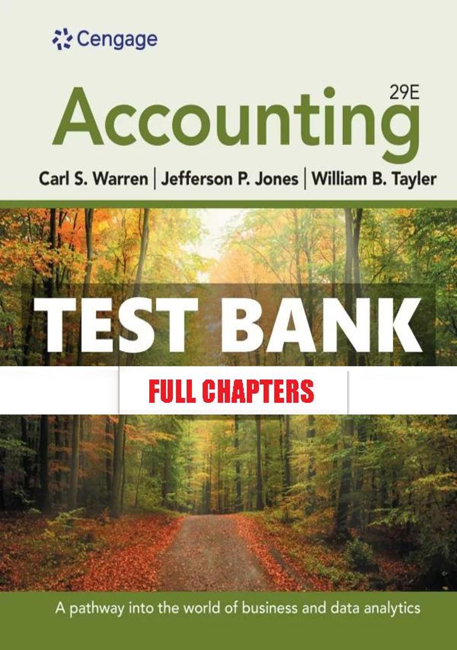 Test Bank for Accounting 29th Edition Warren