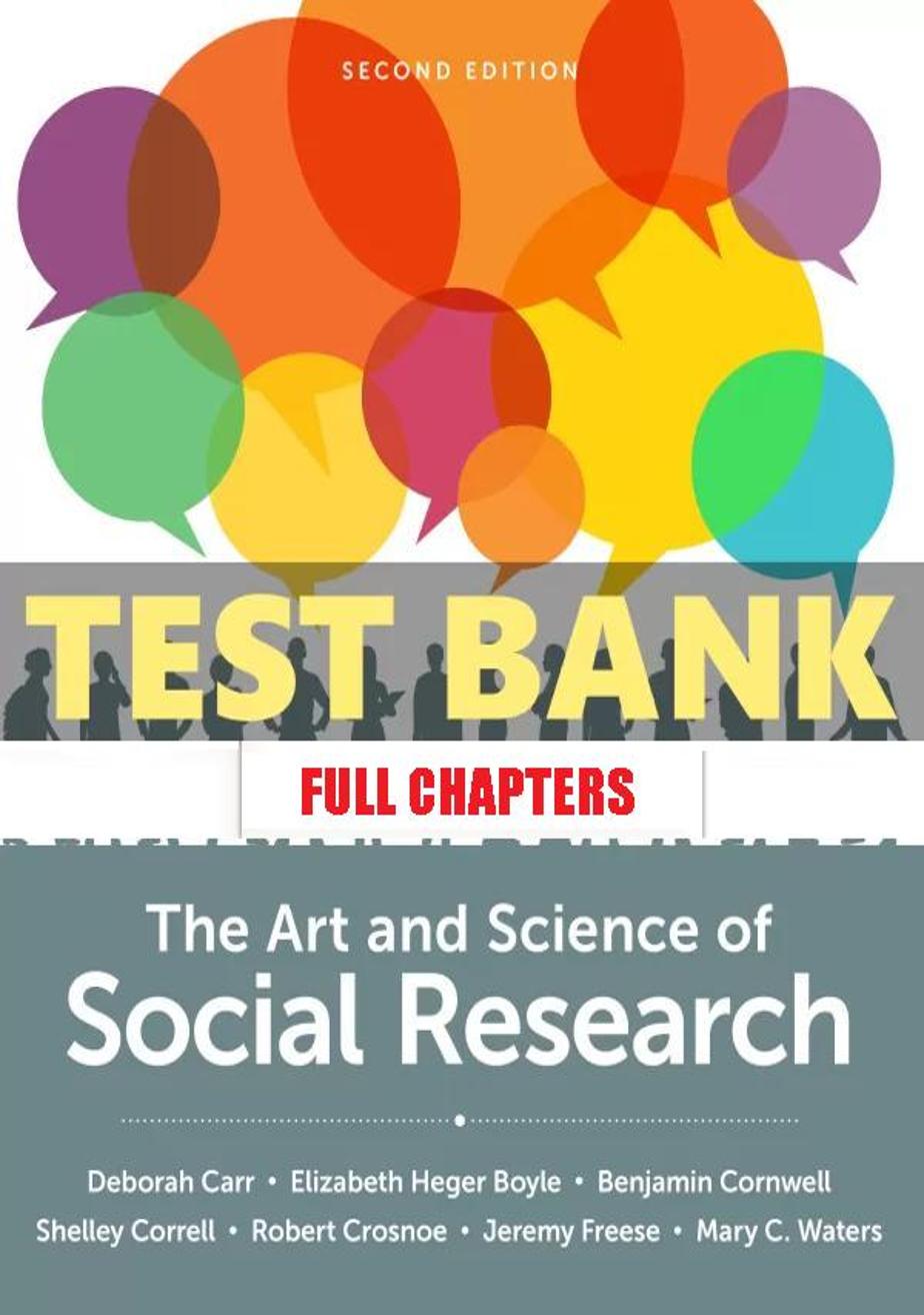 Test Bank for Art and Science of Social Research 2nd Edition Carr