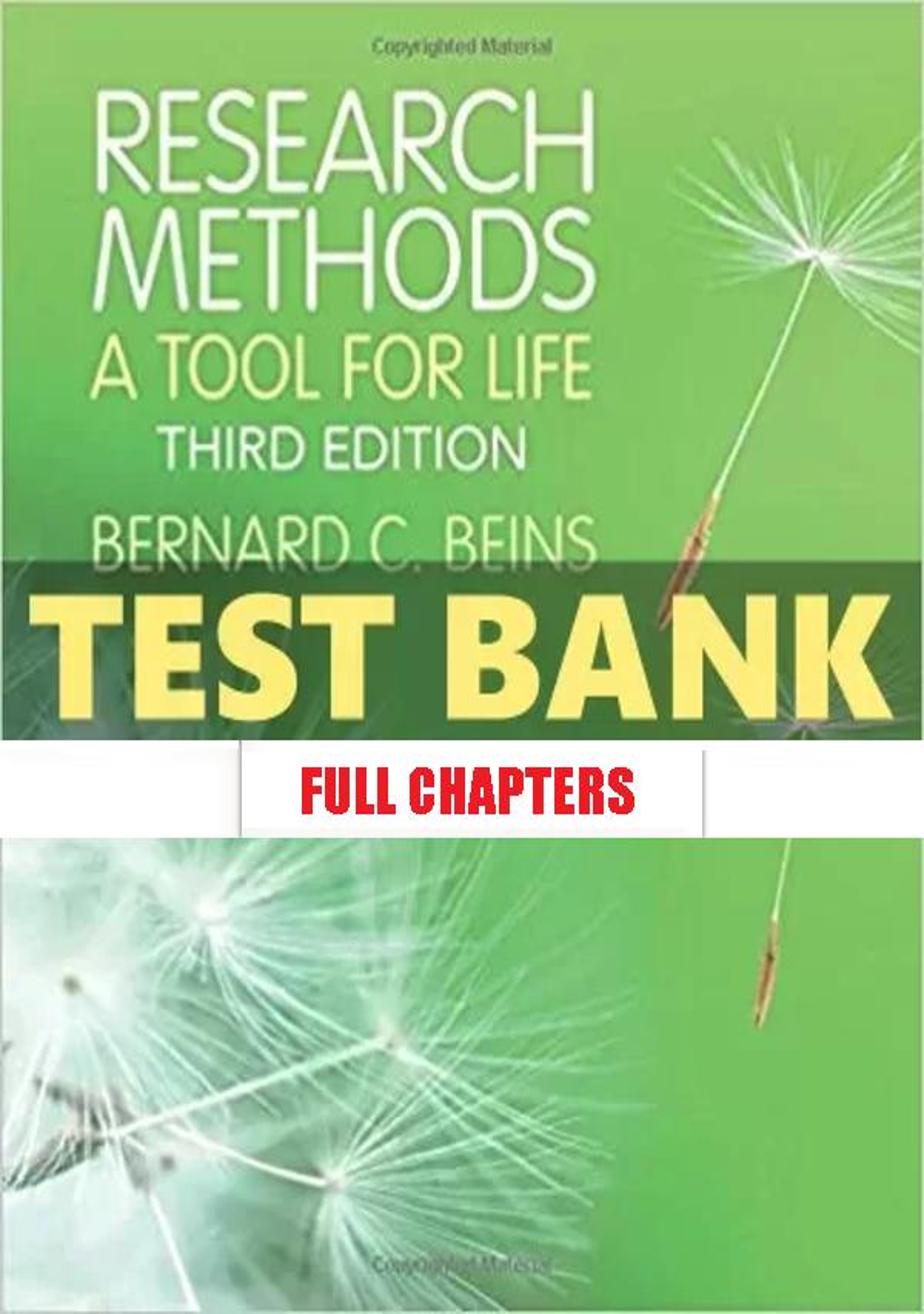 Test Bank for Research Methods Tool for Life 3rd Edition Beins