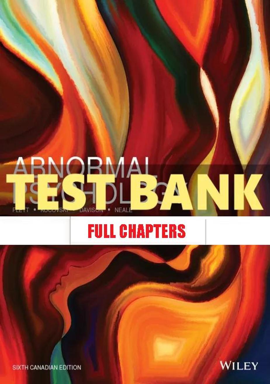 Test Bank for Abnormal Psychology 3rd Edition Flett