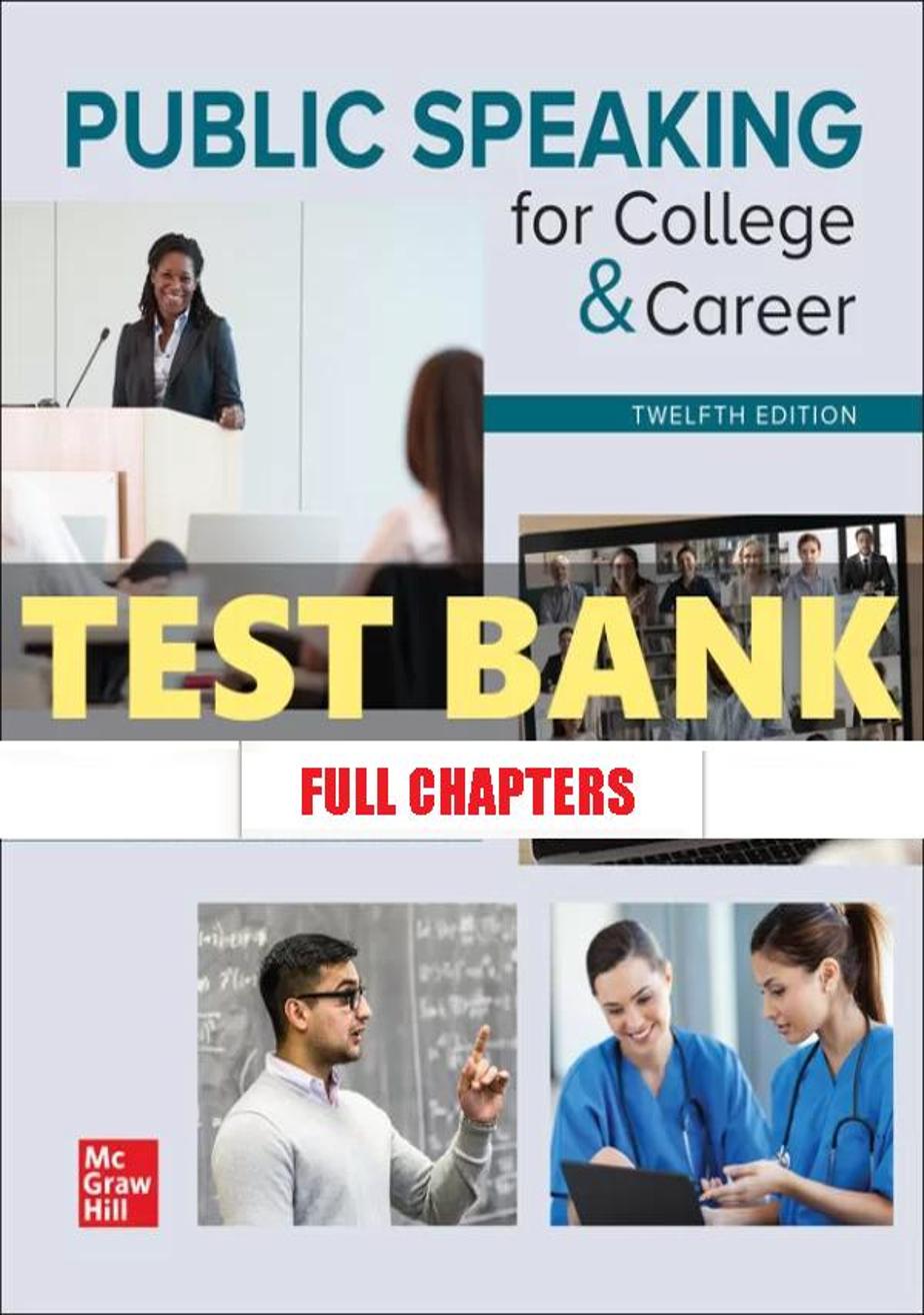 Test Bank for Public Speaking for College and Career 12th Edition Gregory