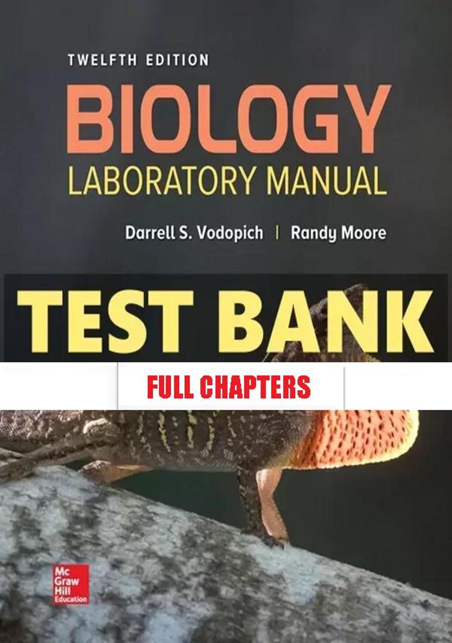 Test Bank for Biology Laboratory Manual 12th Edition Vodopich