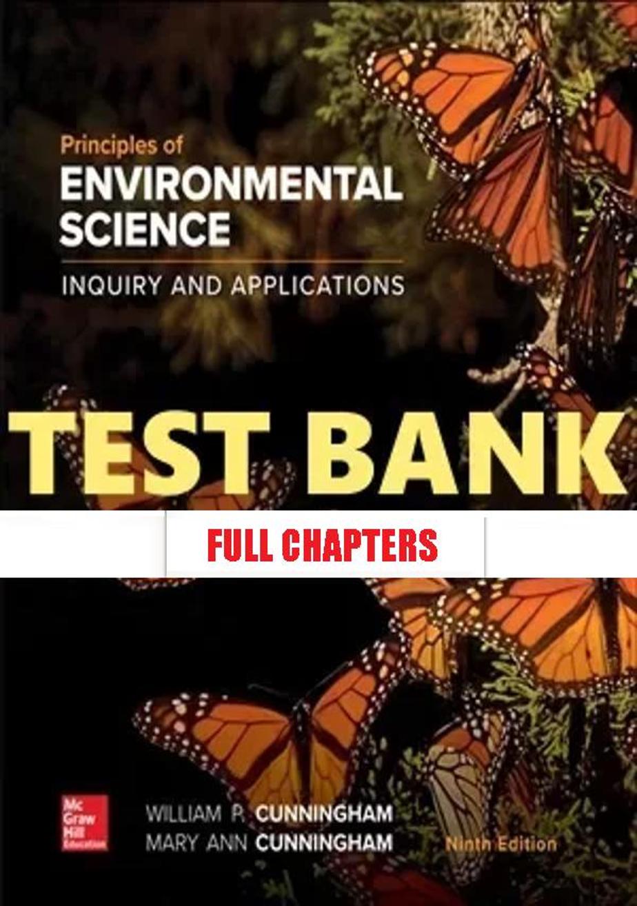 Test Bank for Principles of Environmental Science 9th Edition Cunningham