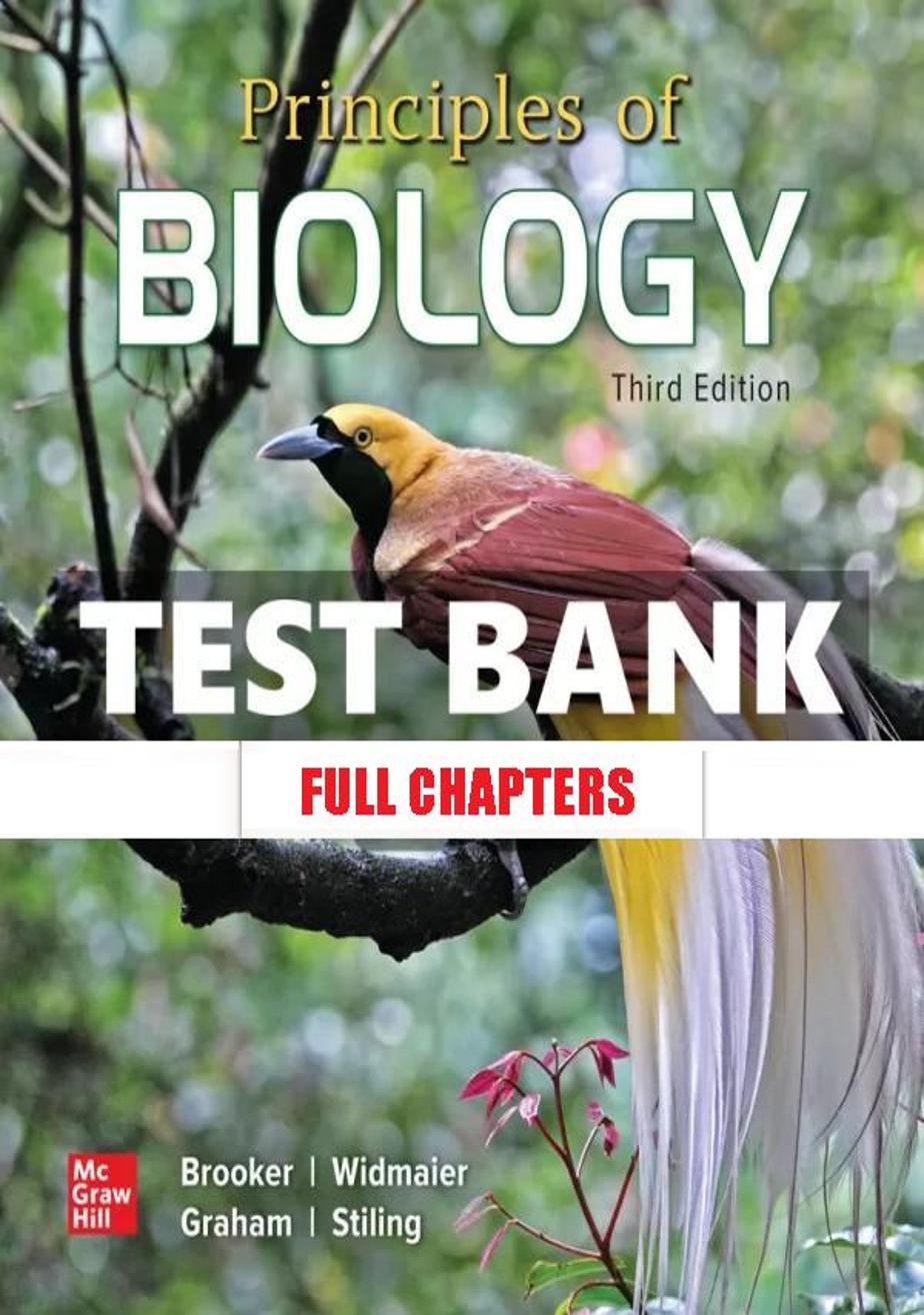 Test Bank for Principles of Biology 3rd Edition Brooker