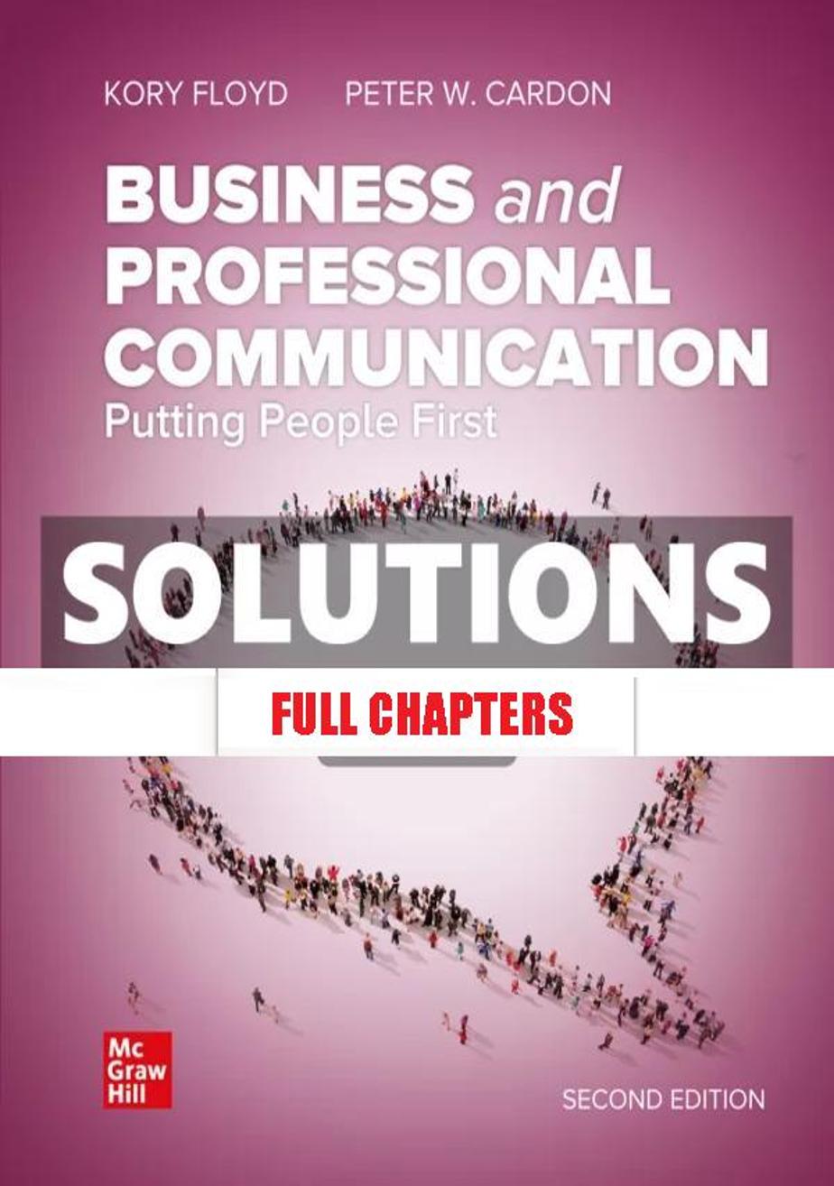 Solutions Manual for Business and Professional Communication 2nd Edition Floyd