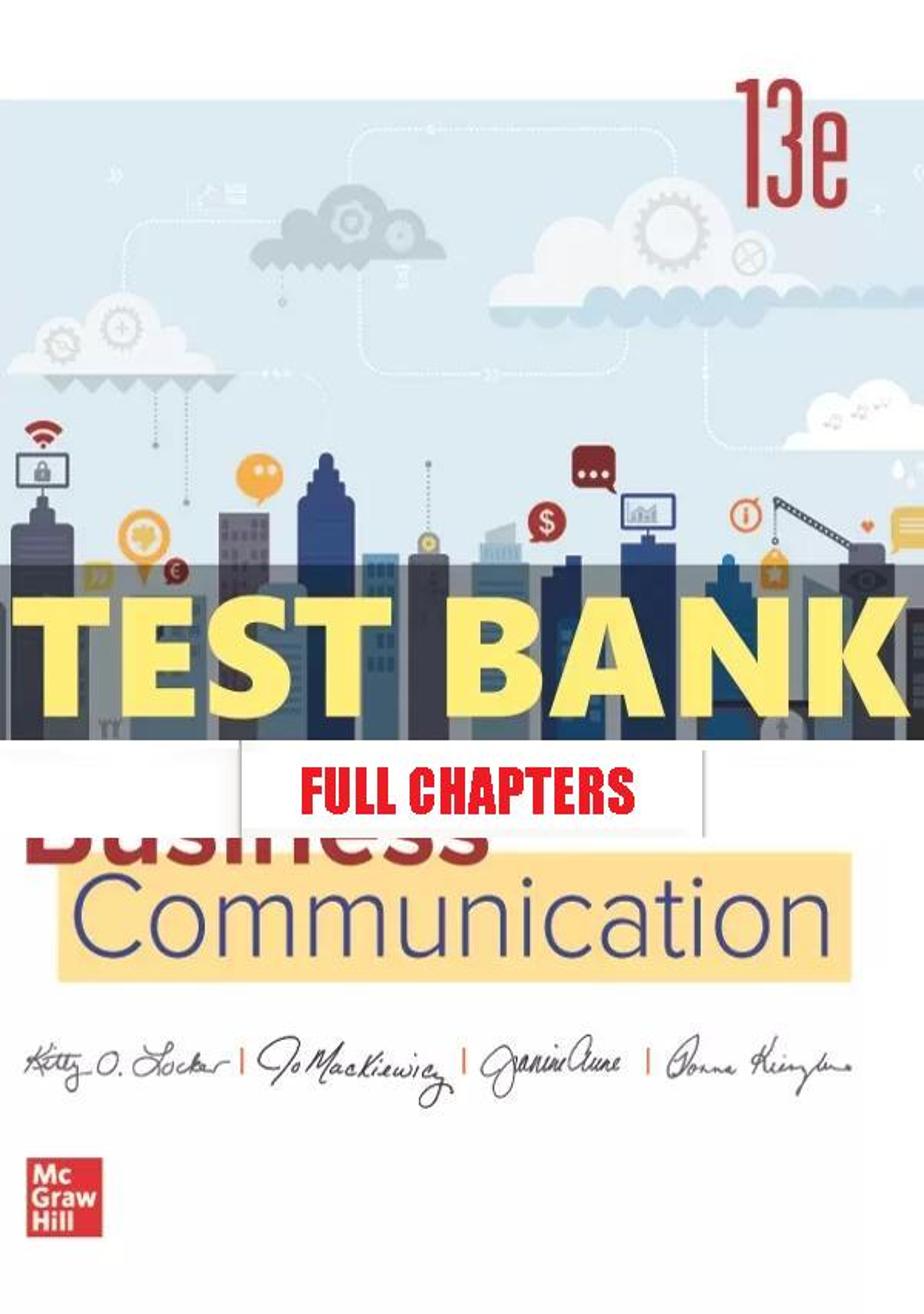 Test Bank for Business Communication 13th Edition Locker