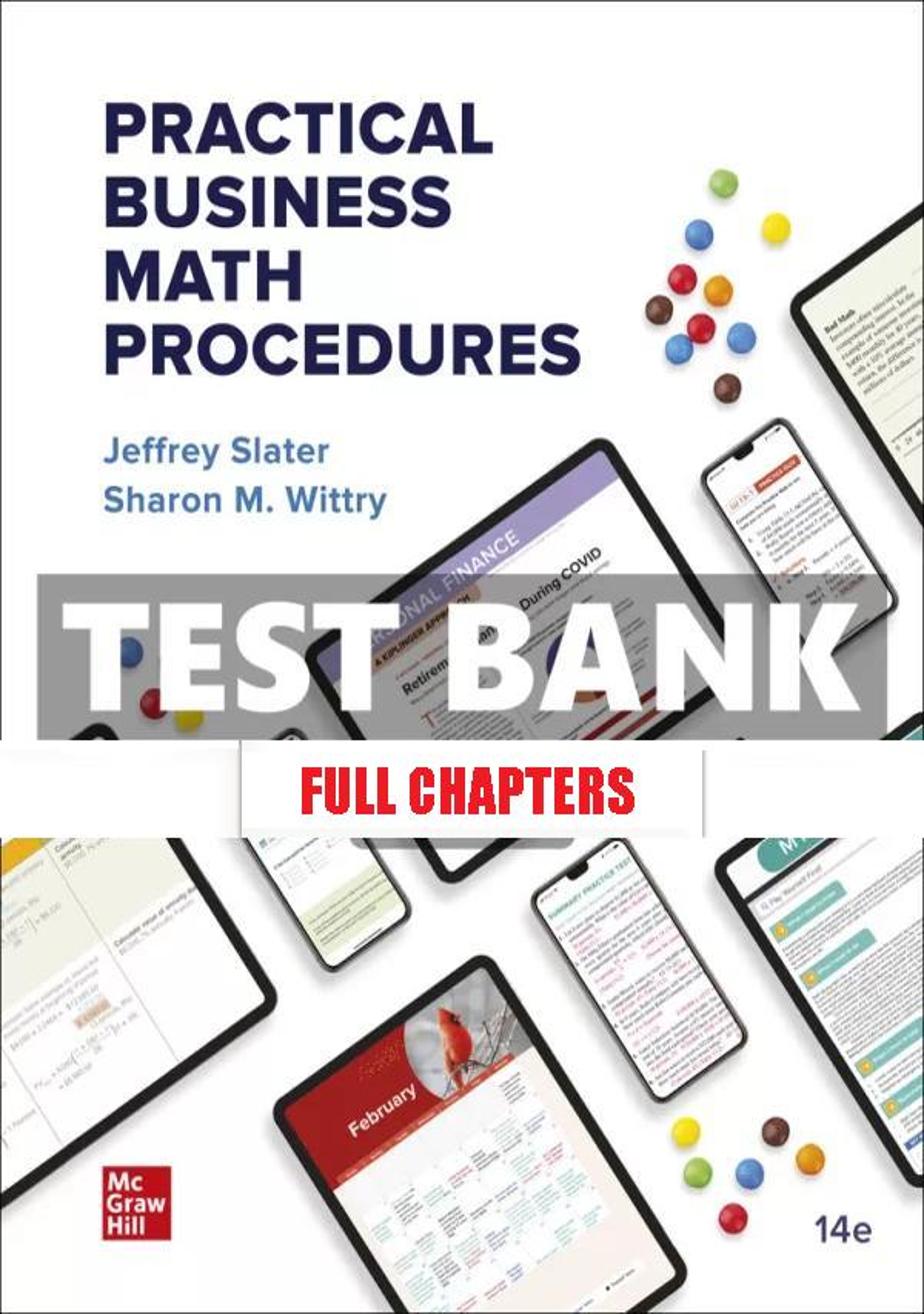 Test Bank for Practical Business Math Procedures 14th Edition Slater