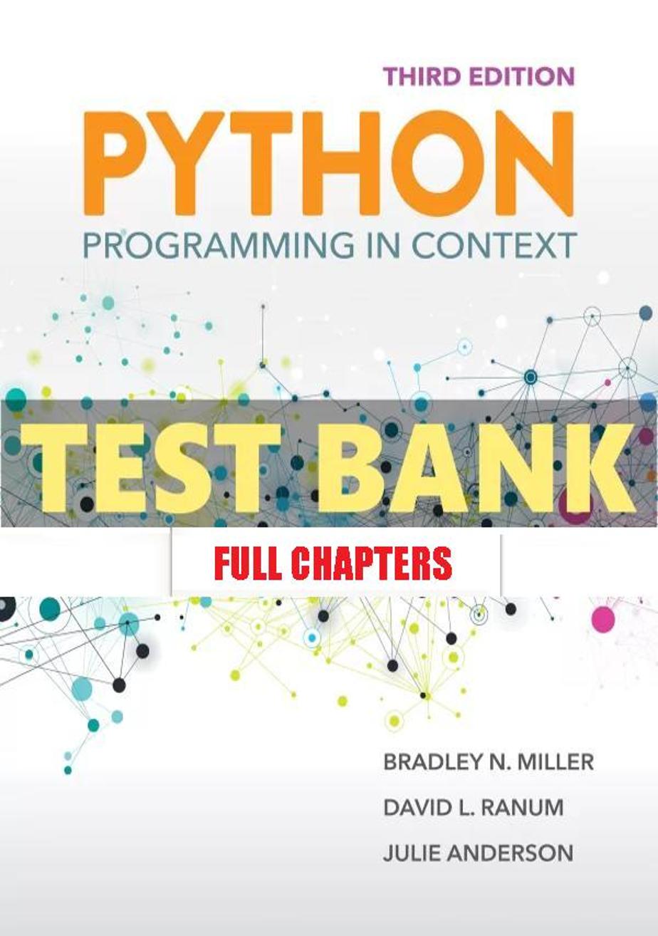 Test Bank for Python Programming in Context 3rd Edition Miller