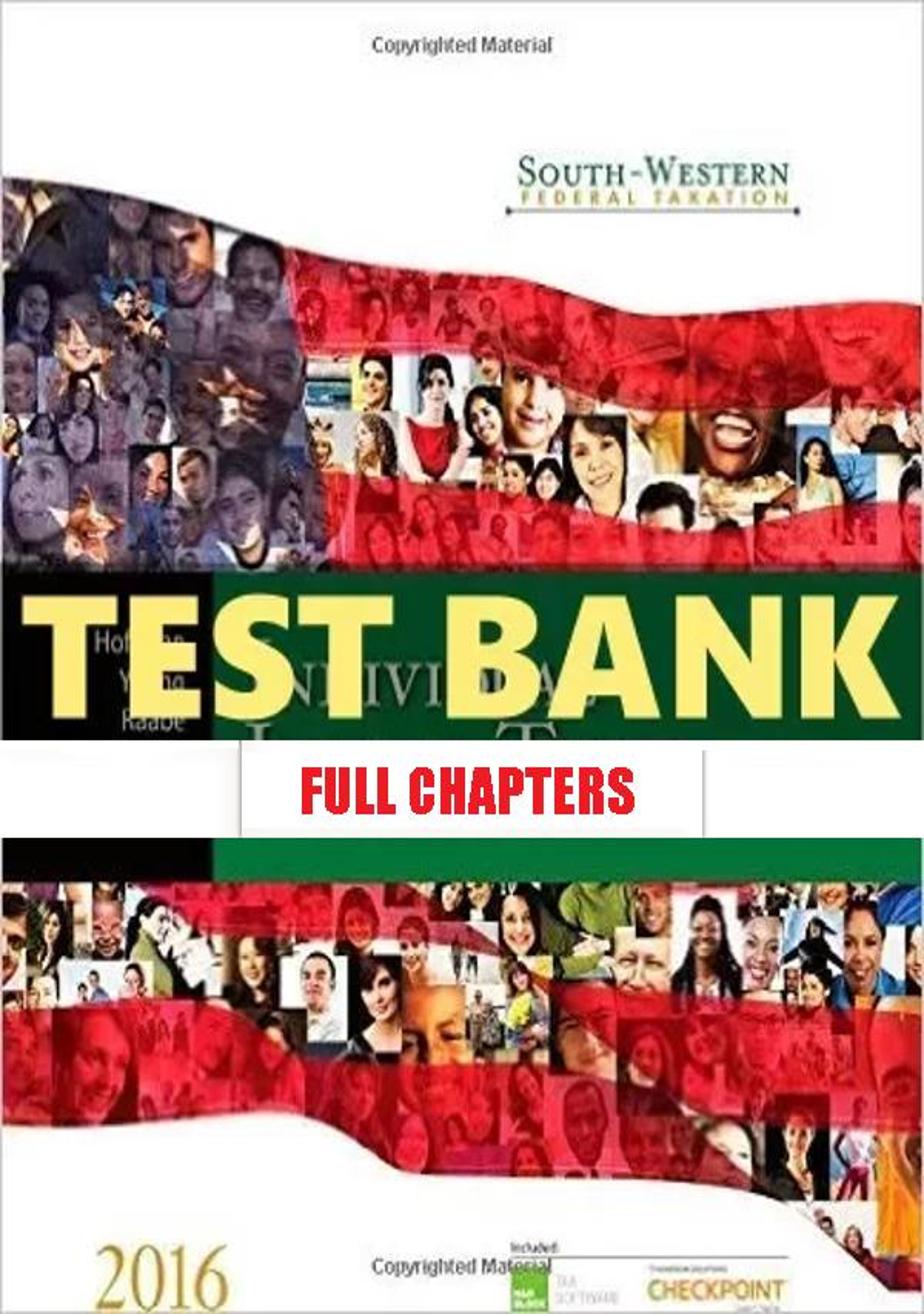 Test Bank for South-Western Federal Taxation 2016 Individual Income Taxes 39th Edition Hoffman