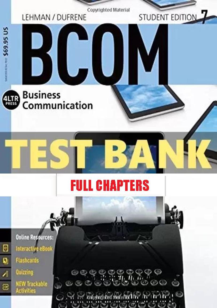 Test Bank for BCOM 7 7th Edition Lehman