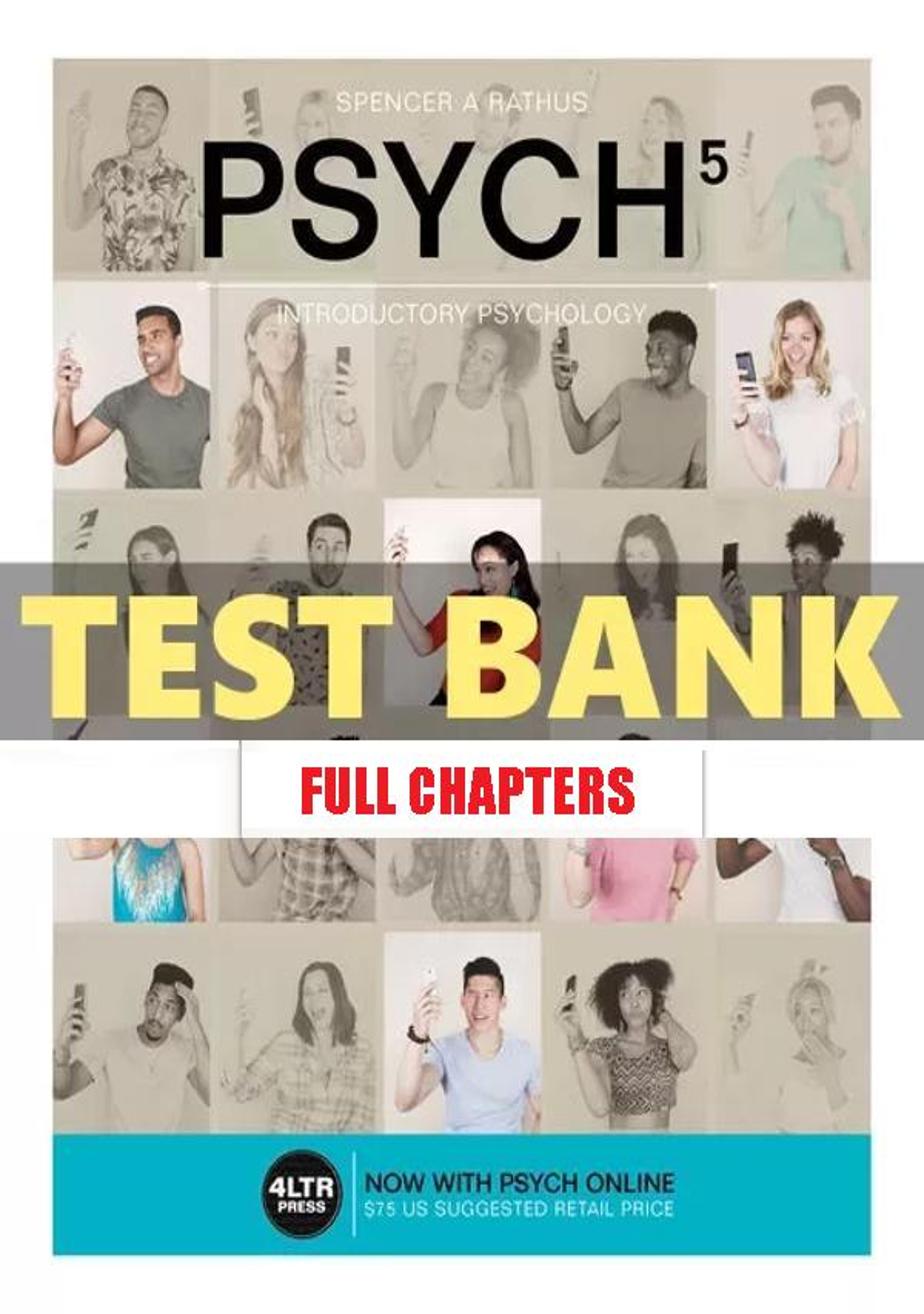 Test Bank for PSYCH 5 Introductory Psychology 5th Edition Rathus