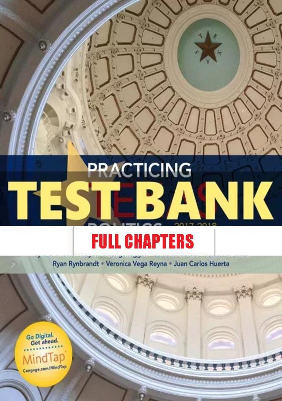 Test Bank for Practicing Texas Politics 2017 2018 17th Edition Brown