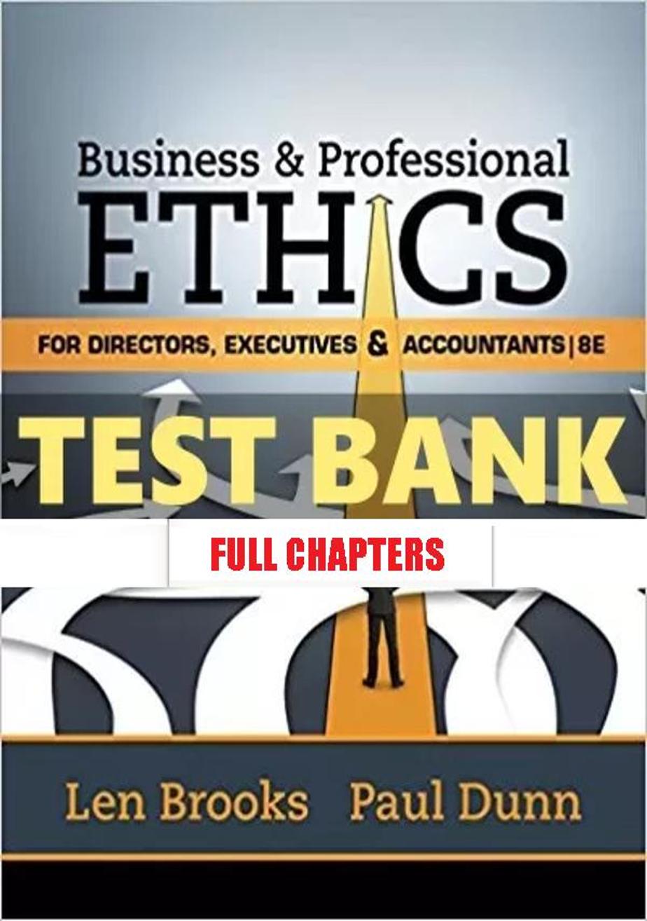 Test Bank for Business and Professional Ethics for Directors Executives Accountants 8th Edition Brooks