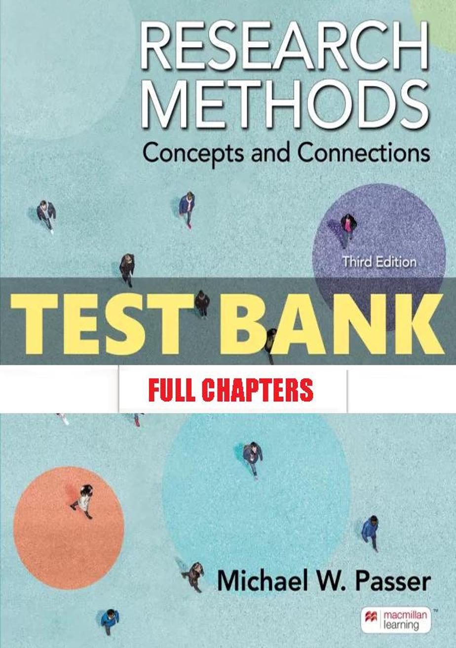 Test Bank for Research Methods 3rd Edition Passer