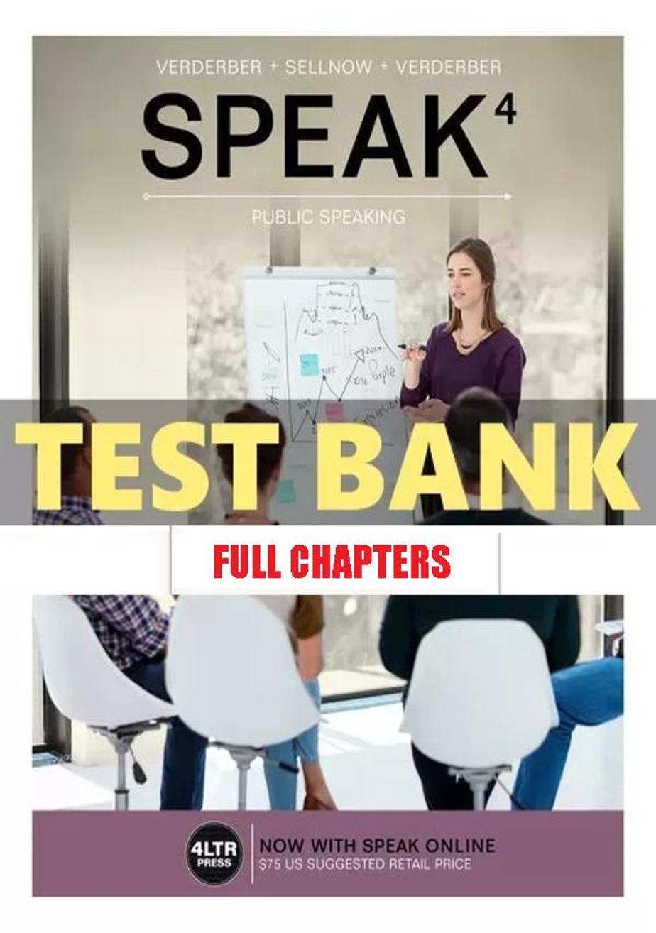 Test Bank for SPEAK 4th Edition Verderber