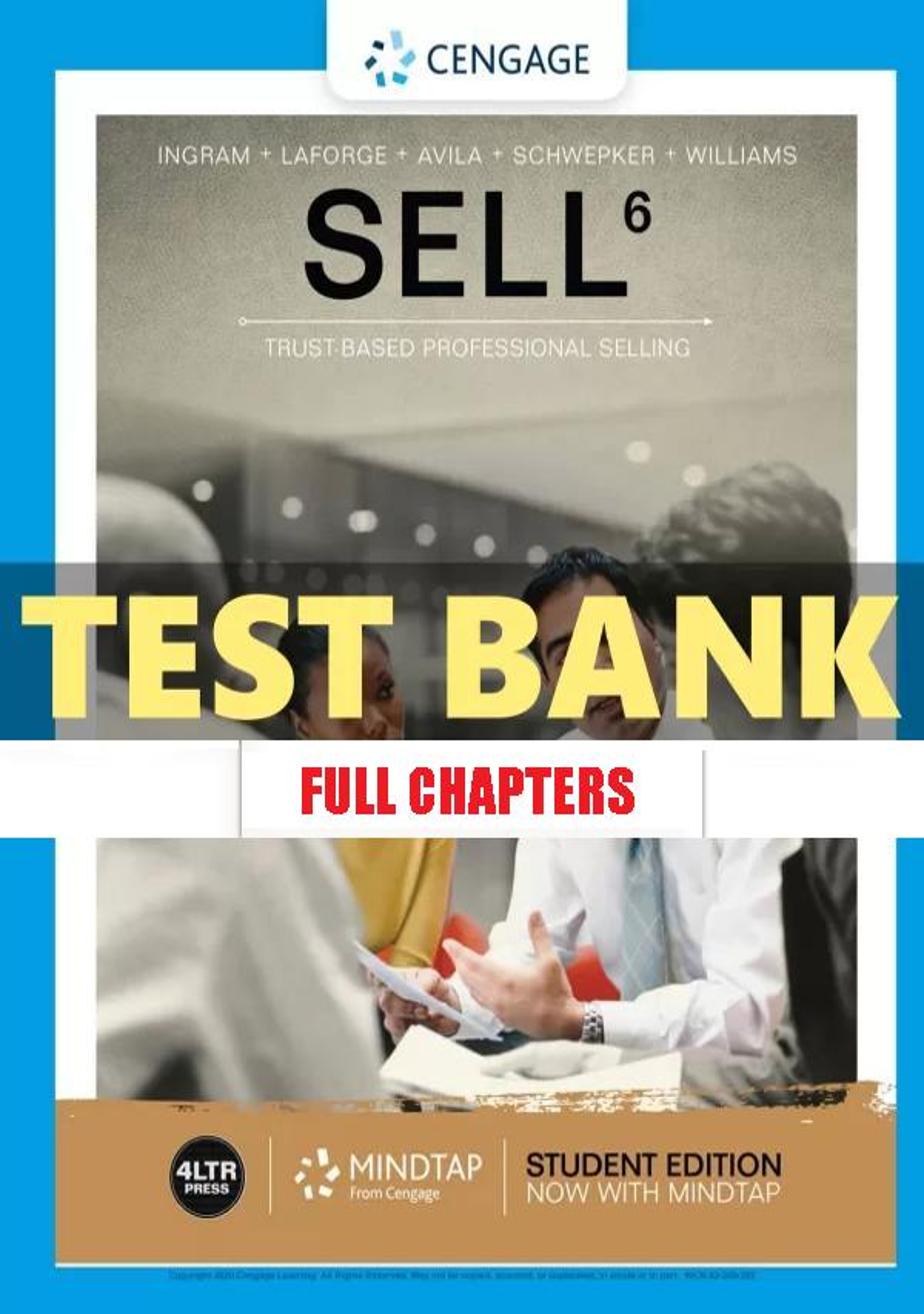 Test Bank for SELL 6th Edition Ingram