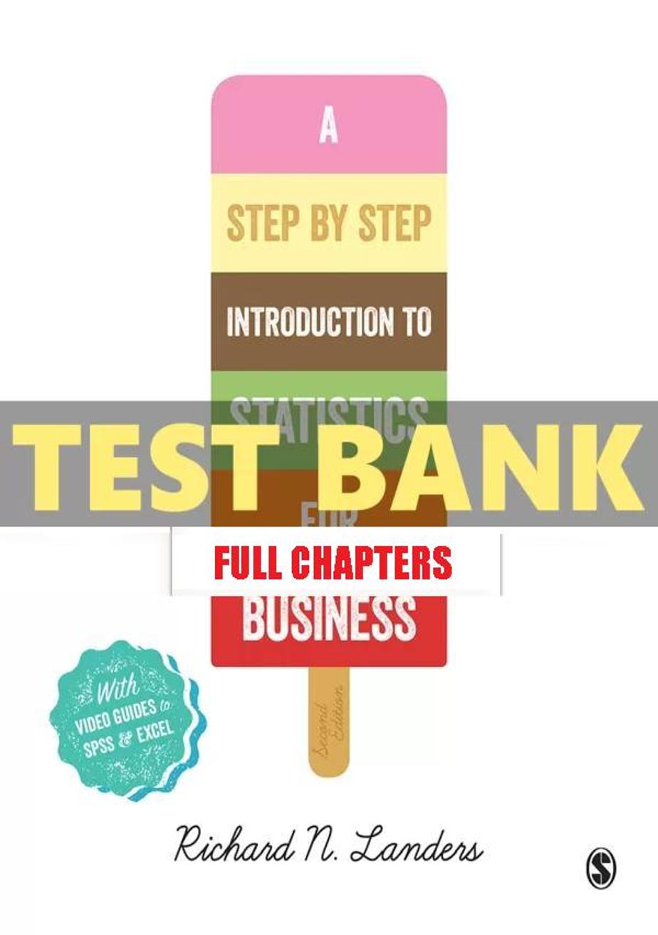 Test Bank for Step-By-Step Introduction to Statistics for Business 2nd Edition Landers