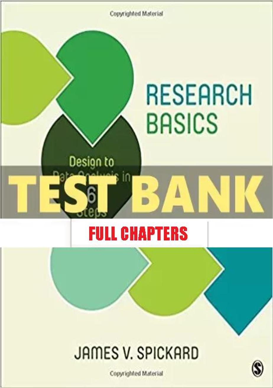 Test Bank for Research Basics Design to Data Analysis in Six Steps 1st Edition Spickard