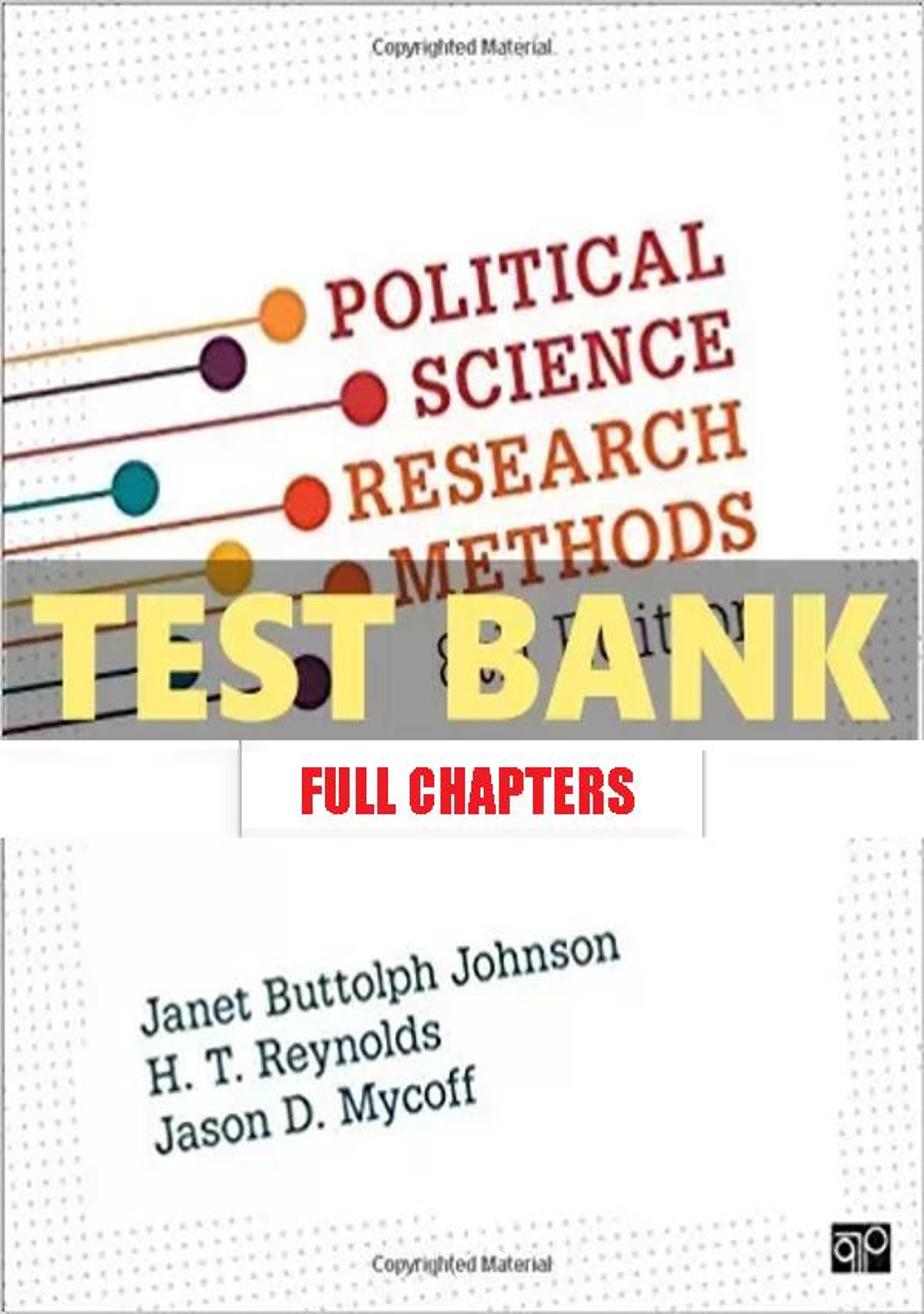 Test Bank for Political Science Research Methods 8th Edition Johnson