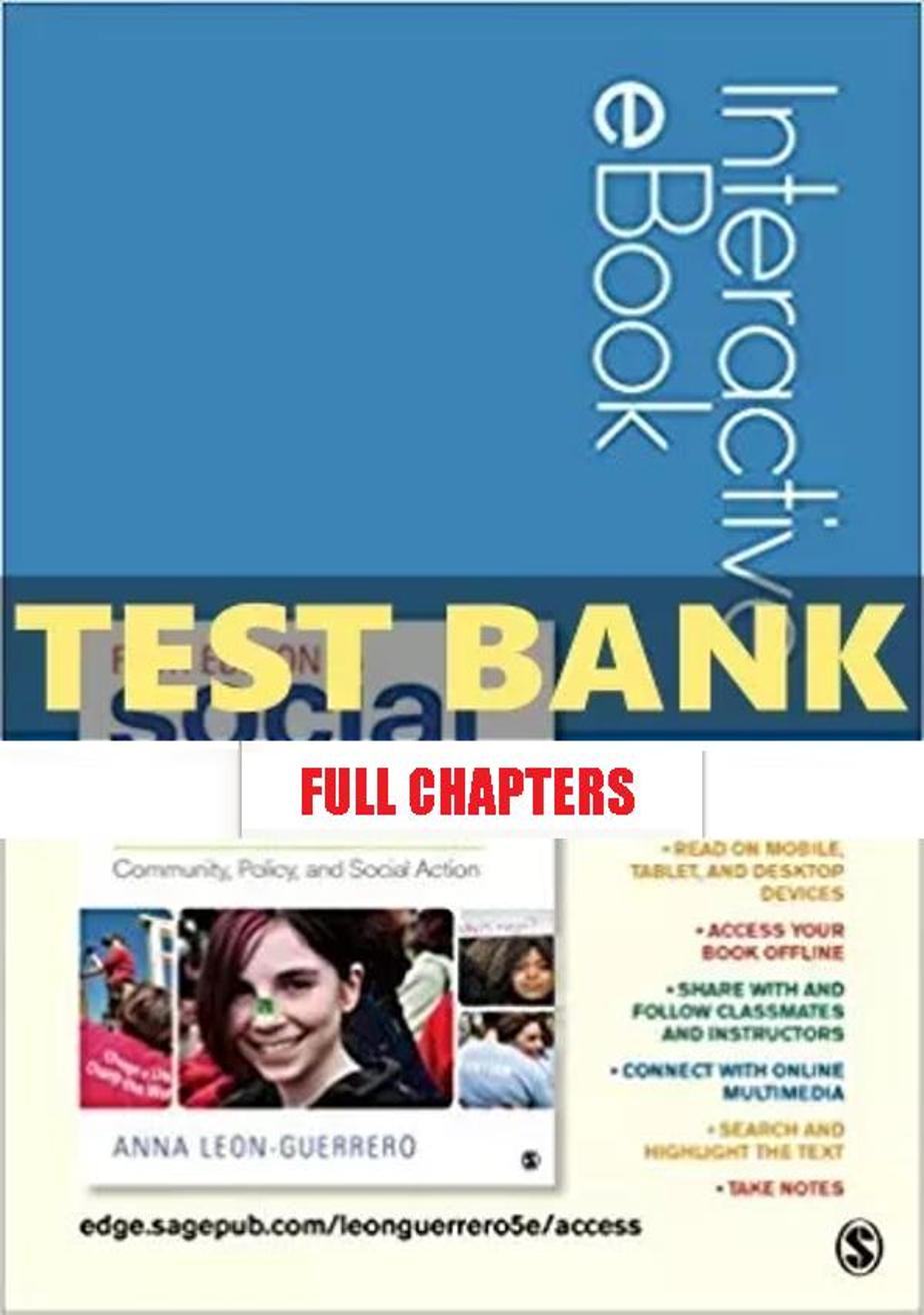 Test Bank for Social Problems Interactive eBook Community Policy and Social Action 5th Edition Leon Guerrero