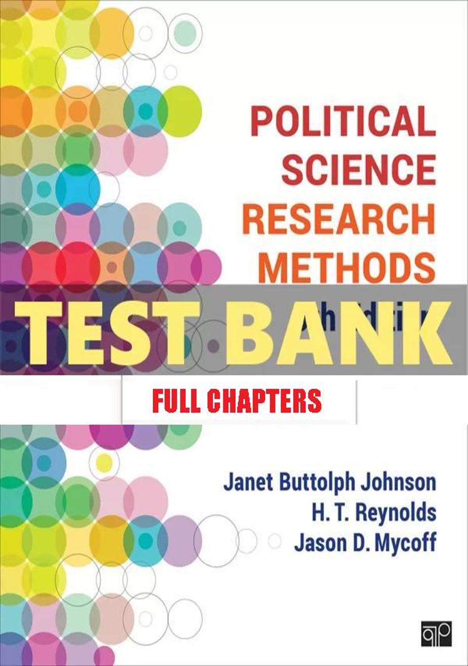 Test Bank for Political Science Research Methods 9th Edition Johnson